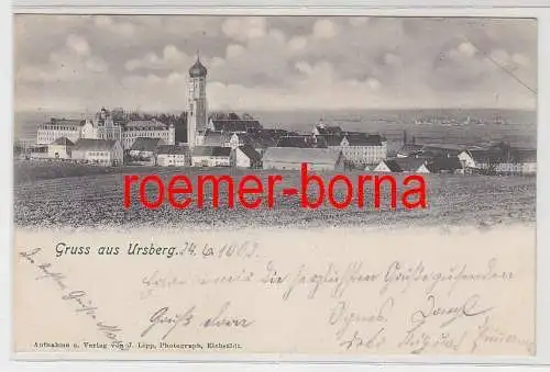 77635 Ak Gruss aus Ursberg Totalansicht 1902
