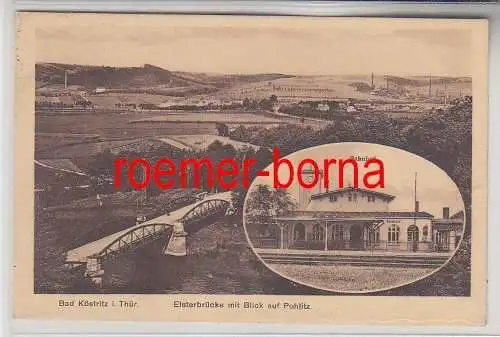 77351 Mehrbild Ak Bad Köstritz in Thüringen Elsterbrücke und Bahnhof 1926