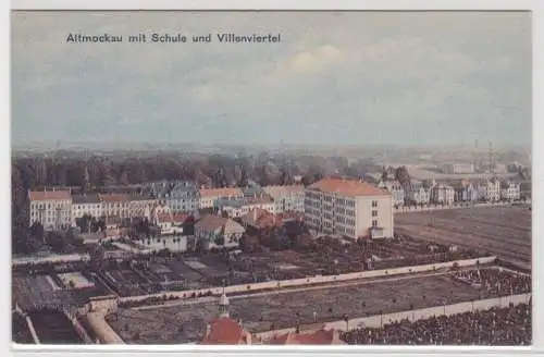 36019 Ak Altmockau mit Schule und Villenviertel Leipzig um 1920