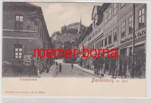 78096 Ak Blankenburg am Harz Tränkestraße mit Conditorei um 1900