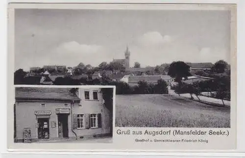 69757 Mehrbild Ak Gruß aus Augsdorf (Mansfelder Seekreis) Gasthof 1953