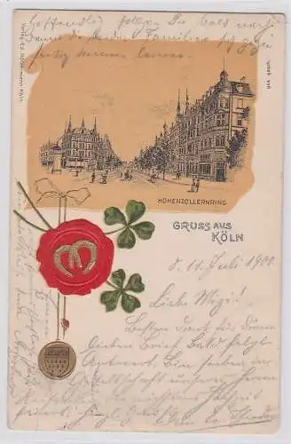 72713 AK Gruss aus Köln - Hohenzollernring Straßenansicht 1900