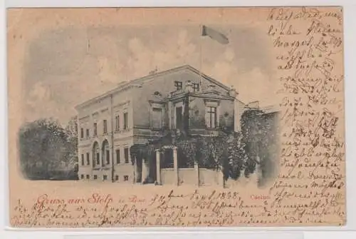 02365 Ak Gruß aus Stolp Słupsk in Pommern Casino 1898