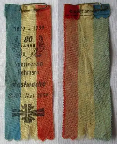 Abzeichen 80 Jahre Sportverein Fehmarn Festwoche 1879-1959 Turnerschaft (154771)