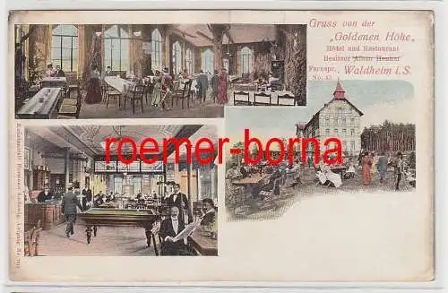 76871 Mehrbild Ak Gruss von der "Goldenen Höhe" Hotel Waldheim i.S. um 1900