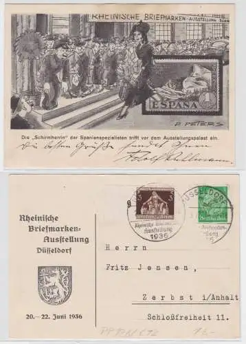 96299 Ganzsachenkarte PP126/C12 Rheinische Briefmarkenausstellung Düsseldorf1936