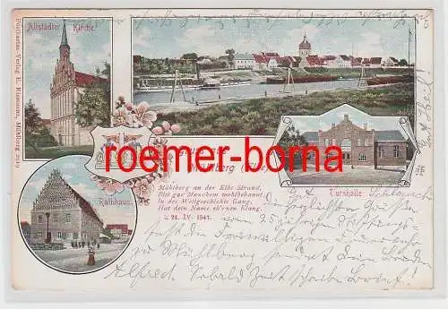 75351 Mehrbild Ak Gruß aus Mühlberg (Elbe) Turnhalle usw. 1903
