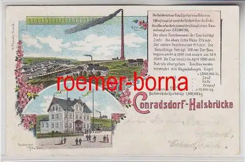 75474 Ak Lithografie Conradsdorf-Halsbrücke Restaurant "Hohe Esse" 1907