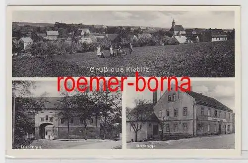 75462 Mehrbild Ak Gruß aus Kiebitz Totalansicht, Rittergut, Gasthof um 1940