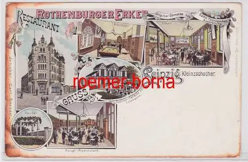 88490 Ak Lithographie Leipzig Kleinzschocher Restaurant Rotenburger Erker