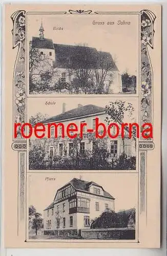 75796 Mehrbild Ak Gruss aus Jahna Kirche Schule Pfarre um 1910