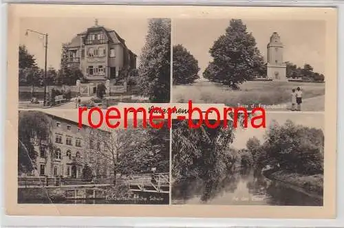 68284 Mehrbild Ak Lützschena Rathaus, Turm d. Freundschaft usw. 1958