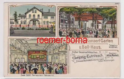 86621 Ak Lithographie Leipzig Eutritzsch Munkelts Konzert Garten 1918