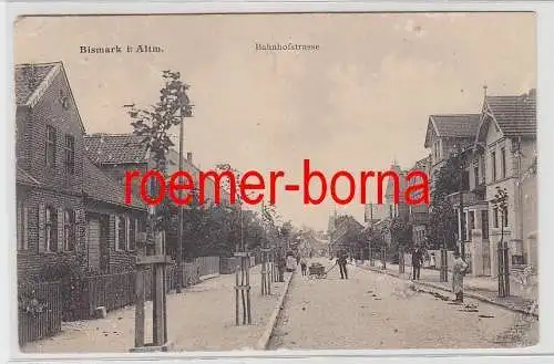 74367 Ak Bismarck in der Altmark Bahnhofstrasse 1909