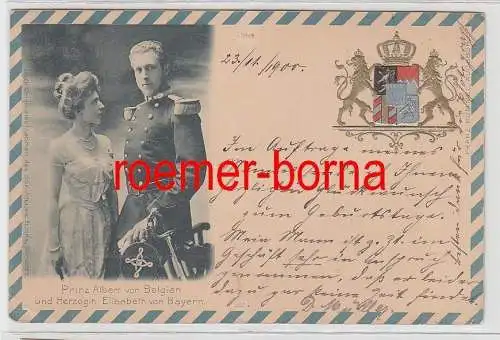 73428 Ak Prinz Albert von Belgien und Herzogin Elisabeth von Bayern 1900