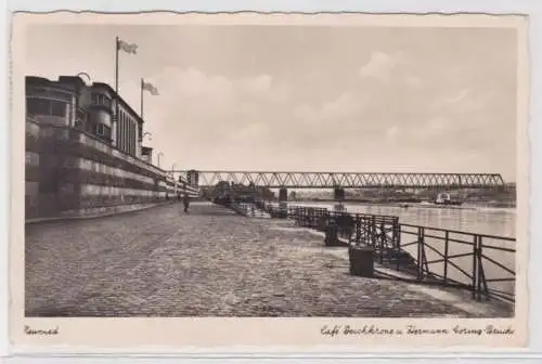65283 Ak Neuwied Café Deichkrone und Brücke 1936