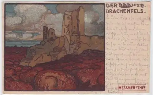 23104 Messmer´s Thee Reklame Ak Der Drachenfels 1901