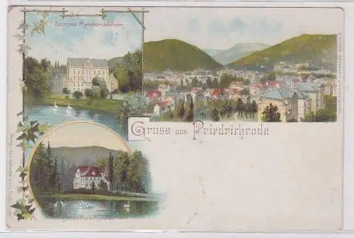 42599 AK Gruss aus Friedrichroda - Schloss und Hotel Reinhardsbrunn um 1900