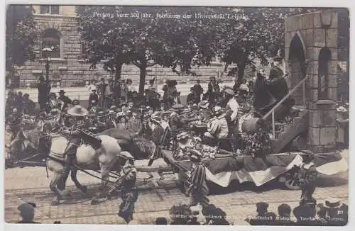 50802 Foto Ak Festzug vom 500jährigen Jubiläum der Universität Leipzig 1909
