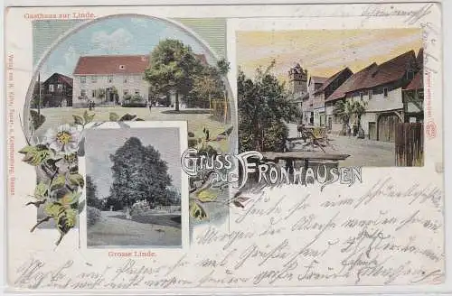 67748 Mehrbild Ak Gruß aus Fronhausen Gasthaus zu Linde usw. 1902
