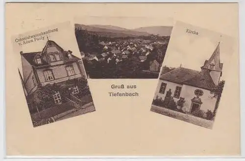 76110 Mehrbild Ak Gruß aus Tiefenbach Colonialwarenhandlung v.Adam Pauly usw.