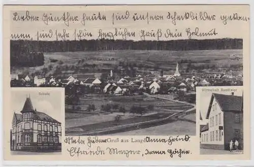 43695 Mehrbild Ak Gruß aus Langd bei Hungen Schule, Wirtschaft Ronthaler 1941