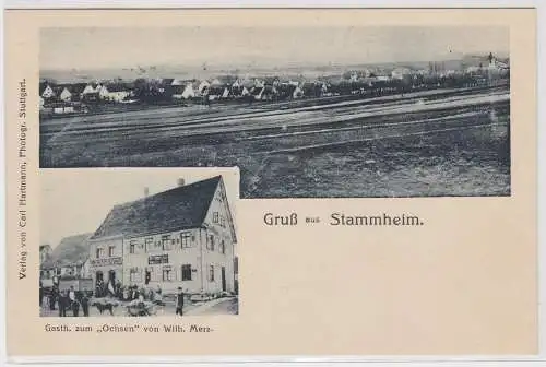 40238 Mehrbild Ak Gruss aus Stammheim, Gasthaus zum "Ochsen" von W. Merz um 1900