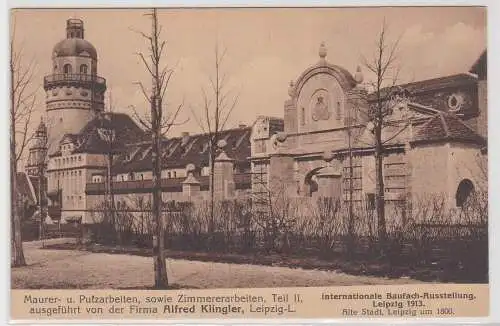 68760 Reklame Ak Internationale Baufach Ausstellung Leipzig 1913