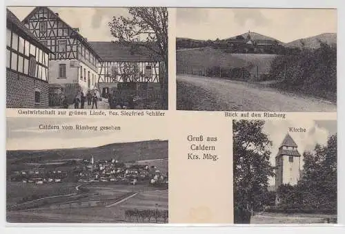 66324 Mehrbild Ak Gruß aus Caldern Kreis Mbg. Gastwirtschaft usw. um 1920