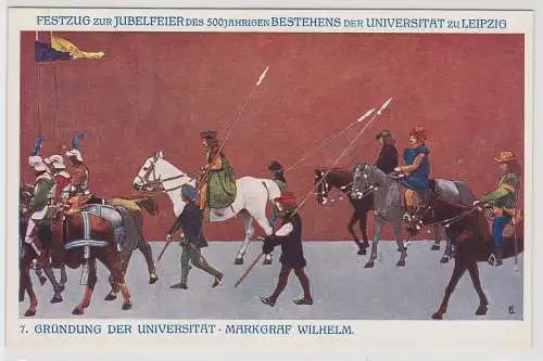 50521 Künstler Ak Festzug vom 500jährigen Jubiläum der Universität Leipzig 1909