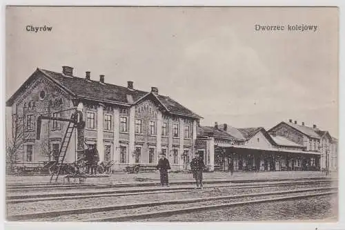 82176 Ak Chyrów Chyriw Ukraine Bahnhofsansicht um 1915