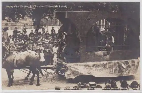 45140 Foto Ak Festzug vom 500jährigen Jubiläum der Universität Leipzig 1909