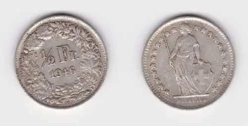 1/2 Franken Silber Münze Schweiz 1946 B ss (152604)