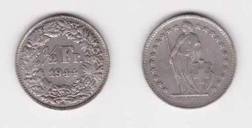 1/2 Franken Silber Münze Schweiz 1944 B ss (152513)