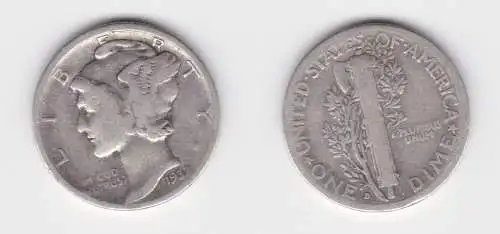 1 Dime Silber Münze USA Kopf der Liberty 1937 f.ss (152658)