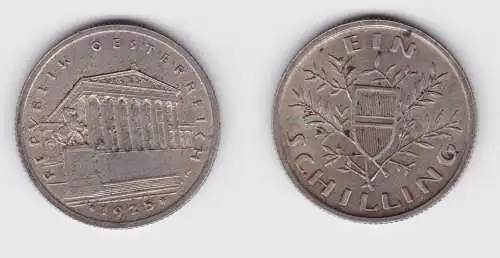 1 Schilling Silber Münze Österreich Parlamentsgebäude 1925 f.vz (154898)