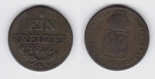 1 Kreuzer Kupfer Münze Österreich 1816 A ss (154882)