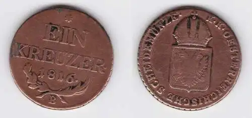 1 Kreuzer Kupfer Münze Österreich 1816 B f.ss (154950)