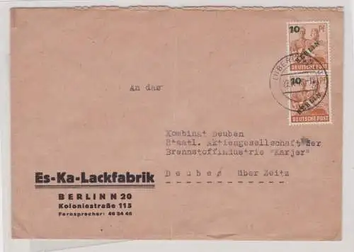 907298 Brief Es-Ka-Lackfabrik Berlin Grünaufdruck 1949 Michel Nr. 65