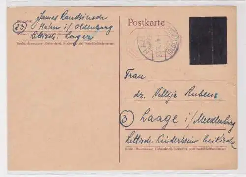 906758 Notganzsache 1945 Gebühr bez. Alliierte Besetzung Oldenburg (Oldb) P A11