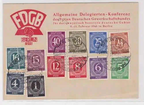 906646 Postkarte Allgemeine Delegierten-Konferenz FDGB Berlin 1946