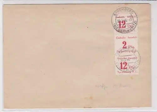 907073 Brief Lokalausgabe Spremberg 30. März 1946 Michel 12 X Plattenfehler