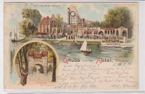 907589 Lithographie Ak Gruss aus der Abtei Treptow, Inh. Gust. Busekow 1899