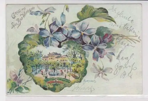 907585 Blumen Ak Gruss aus Soolbad Wittekind - Kurhaus 1899