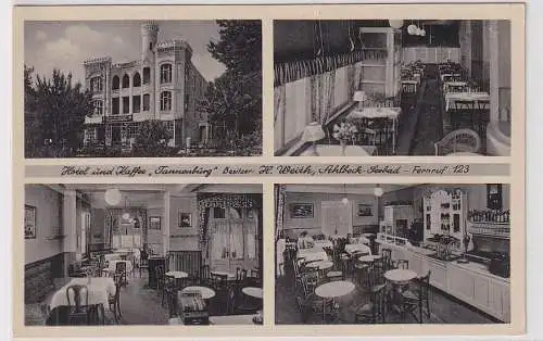 908325 Mehrbild Ak Ahlbeck-Seebad Hotel und Kaffee Tannenburg Bes. H. Weith 1952