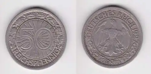 50 Pfennig Nickel Münze Weimarer Republik 1927 J ss (161755)