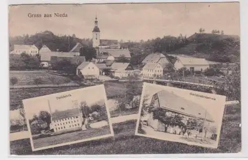900692 Mehrbild Ak Gruß aus Nieda Niedów Tuchfabrik, Gerichtskretscham 1922