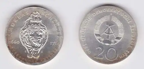 DDR Gedenk Münze 20 Mark Andreas Schlüter 1990 (160998)