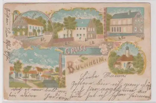 88363 Ak Lithographie Gruß aus Buchheim Ortsansichten 1904