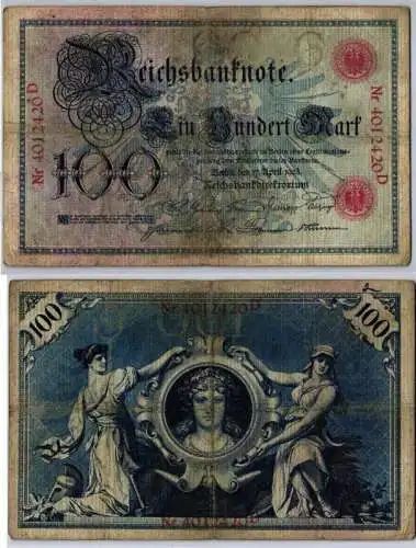100 Mark Reichsbanknote Deutsches Reich 17.April 1903 (125500)